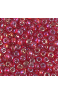 Miyuki rocailles Perlen 6/0 - Silverlined flame red ab 6-1010
